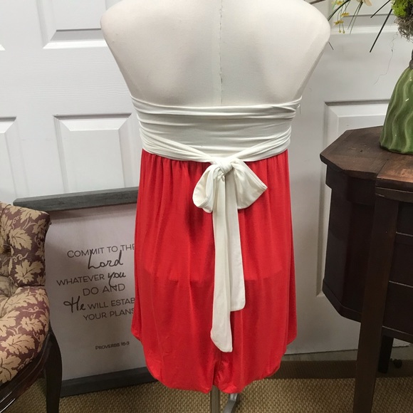 21 Strapless Orange/White M - Picture 3 of 5